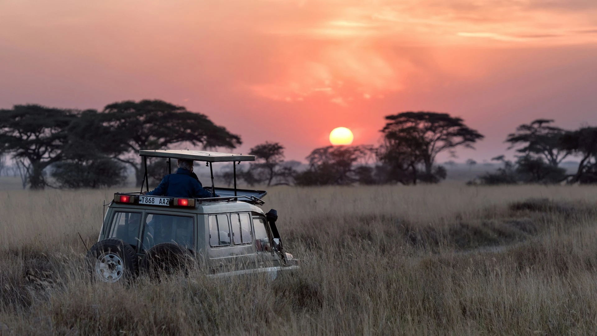 A tourism vehicle in Serengeti
